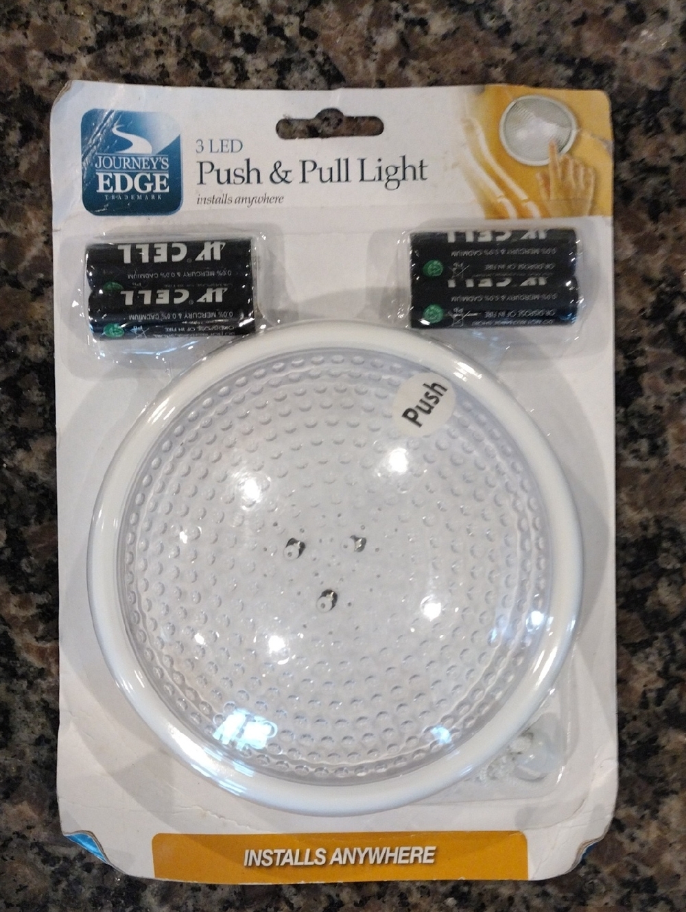 Journeys edge 3 LED push & pull night light new 5.5" diameter push & pull on/off